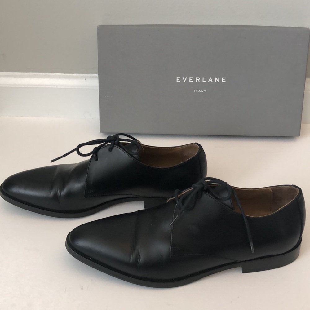 Chic Menswear Inspired Shoe Oxford Leather 7.5 Black